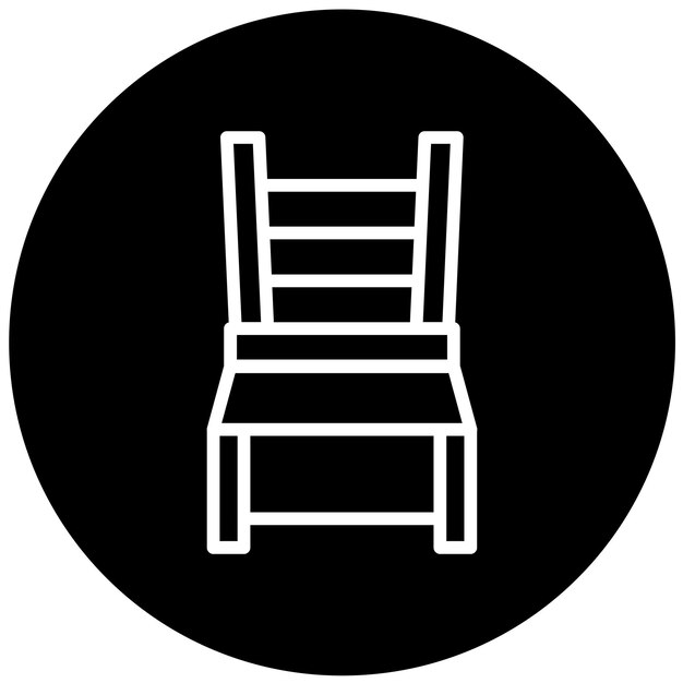 Estilo del icono de la silla de respaldo de diseño vectorial