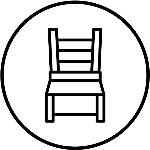 Estilo del icono de la silla de respaldo de diseño vectorial