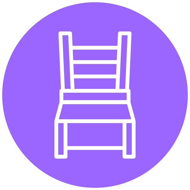 Estilo del icono de la silla de respaldo de diseño vectorial