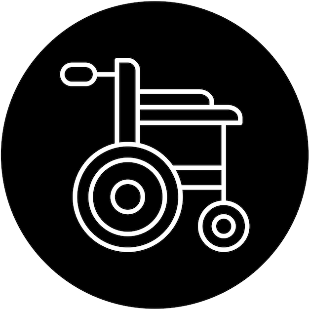 Estilo de icono de silla de ruedas de diseño vectorial