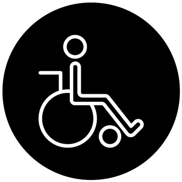 Estilo del icono de la silla de ruedas de diseño vectorial