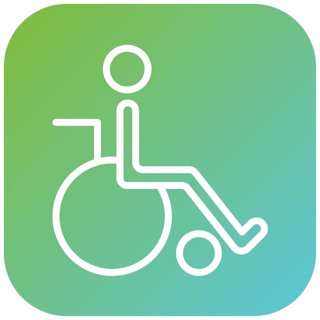 Estilo del icono de la silla de ruedas de diseño vectorial