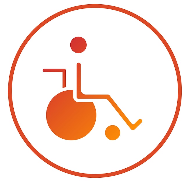 Estilo del icono de la silla de ruedas de diseño vectorial