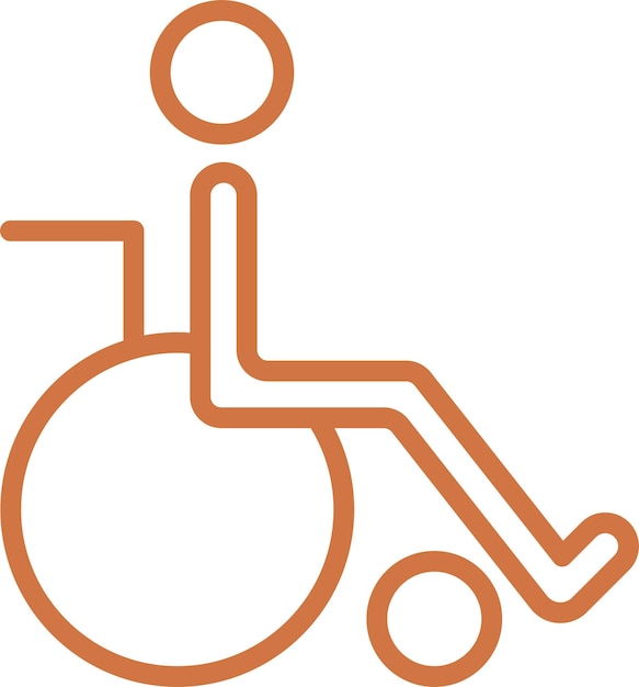 Estilo del icono de la silla de ruedas de diseño vectorial