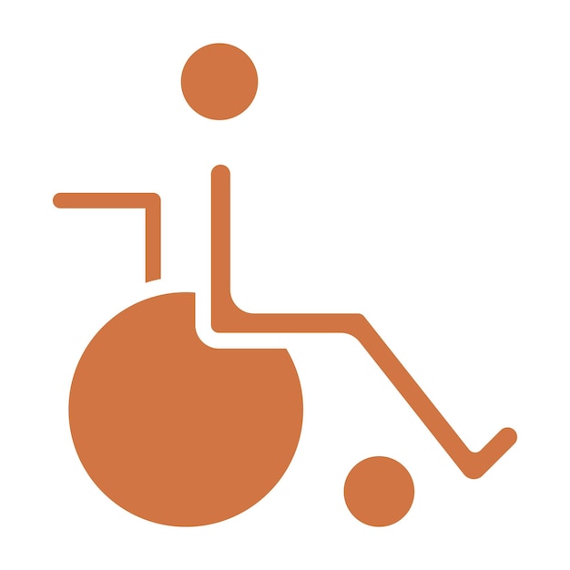 Estilo del icono de la silla de ruedas de diseño vectorial
