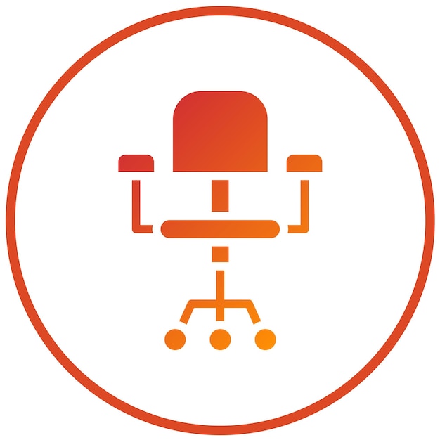 Estilo del icono de la silla de tareas de diseño vectorial