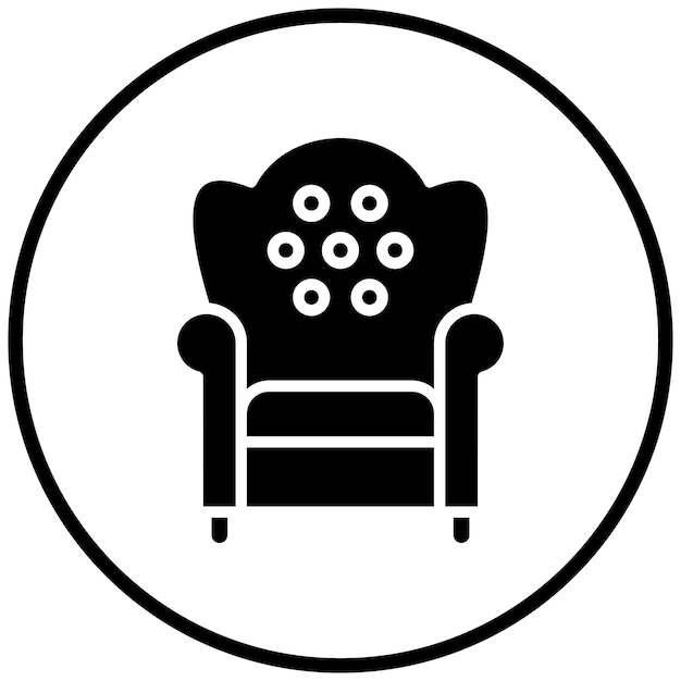 Estilo de icono de sillón de diseño vectorial