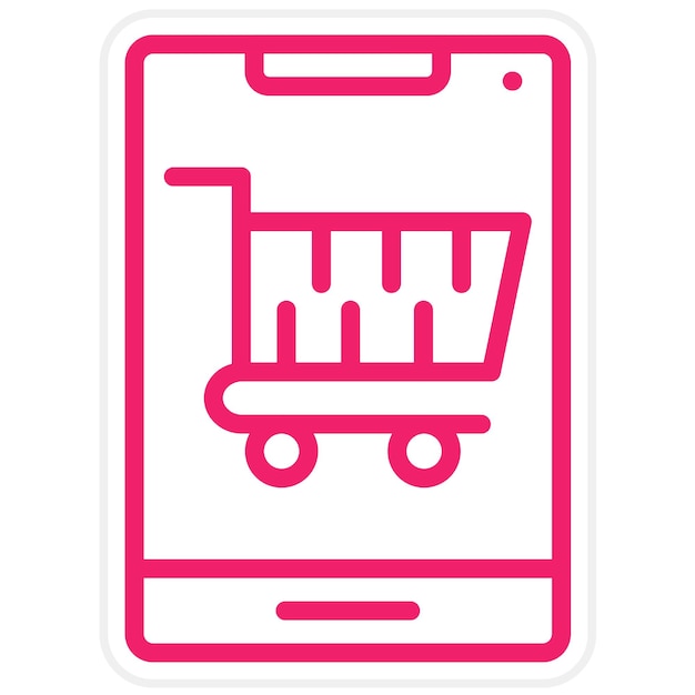 Estilo del icono del símbolo del carrito de diseño vectorial