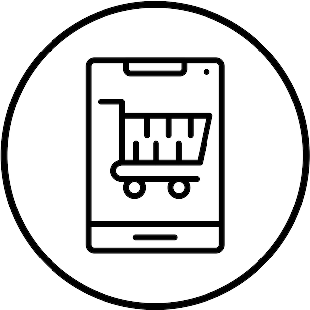 Estilo del icono del símbolo del carrito de diseño vectorial