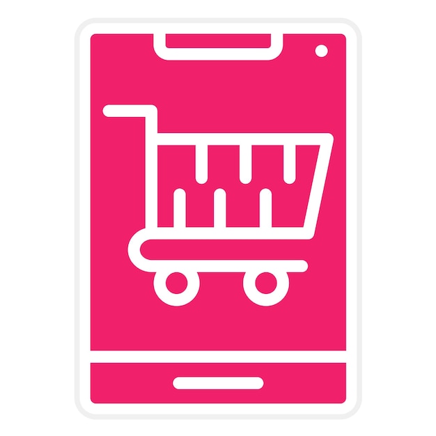 Estilo del icono del símbolo del carrito de diseño vectorial