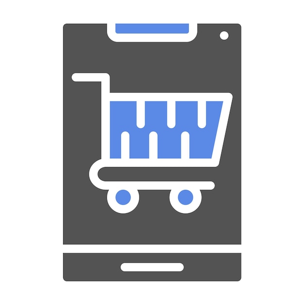 Estilo del icono del símbolo del carrito de diseño vectorial