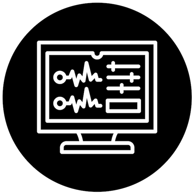 Estilo del icono del sistema de diseño vectorial del monitor