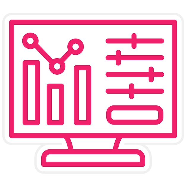 Estilo del icono del sistema de diseño vectorial del monitor