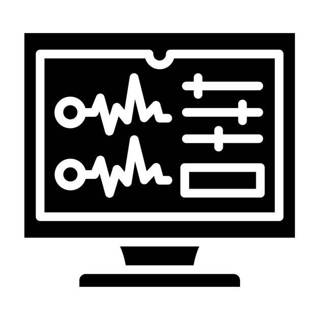Estilo del icono del sistema de diseño vectorial del monitor