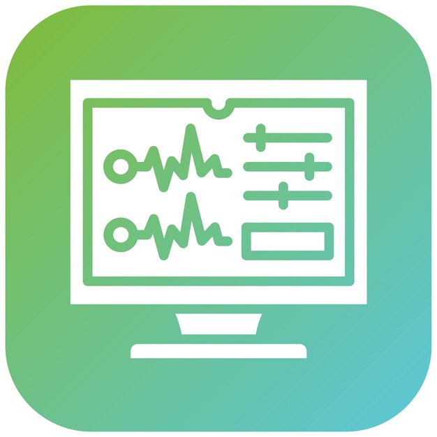 Estilo del icono del sistema de diseño vectorial del monitor