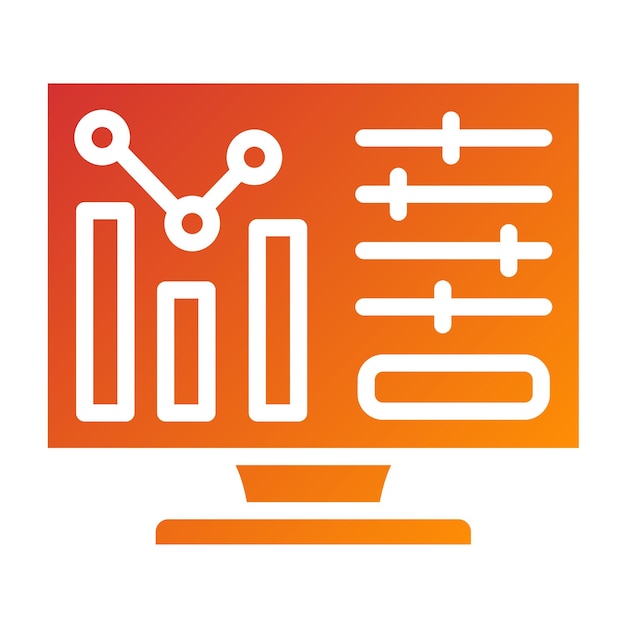 Estilo del icono del sistema de diseño vectorial del monitor