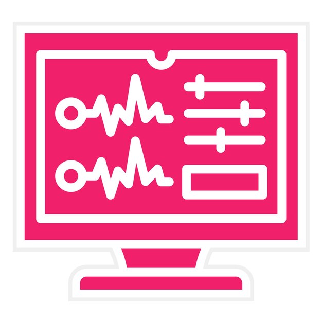 Estilo del icono del sistema de diseño vectorial del monitor