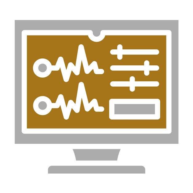 Estilo del icono del sistema de diseño vectorial del monitor