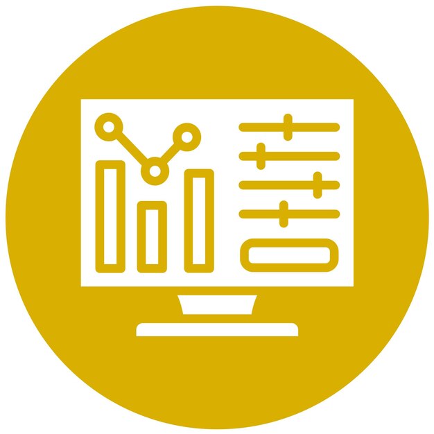 Estilo del icono del sistema de diseño vectorial del monitor