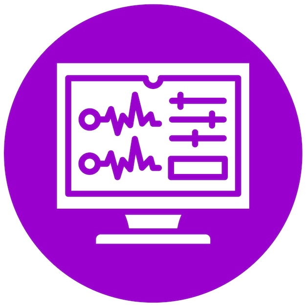 Estilo del icono del sistema de diseño vectorial del monitor