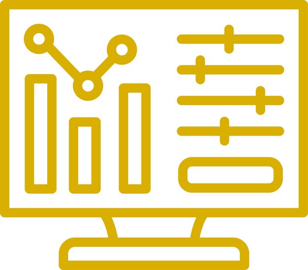 Estilo del icono del sistema de diseño vectorial del monitor