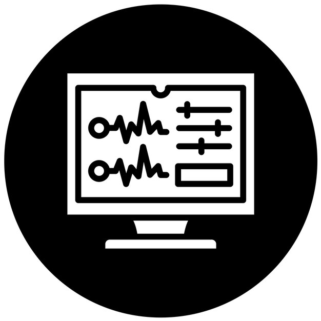 Estilo del icono del sistema de diseño vectorial del monitor