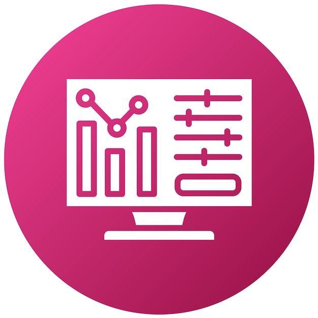 Estilo del icono del sistema de diseño vectorial del monitor