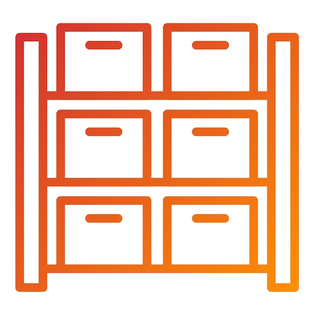 Estilo del icono del sistema de estanterías de diseño vectorial