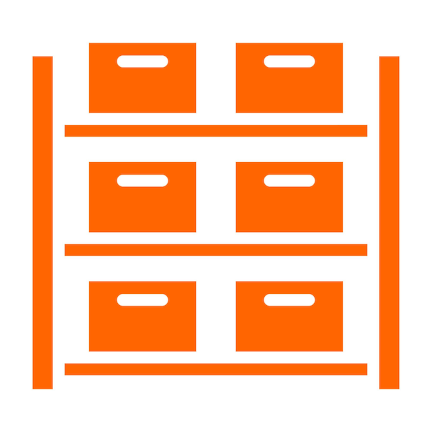 Estilo del icono del sistema de estanterías de diseño vectorial