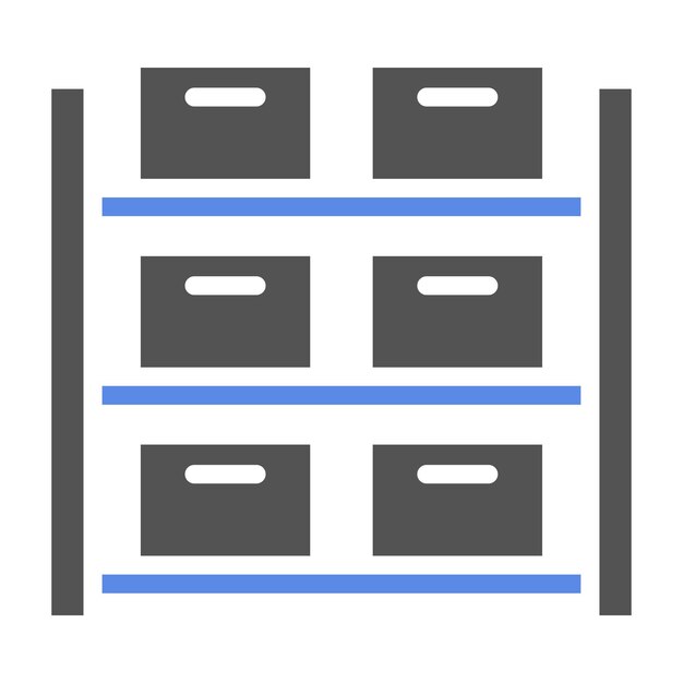 Estilo del icono del sistema de estanterías de diseño vectorial