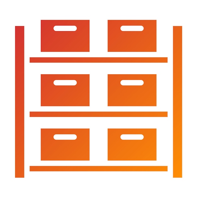 Estilo del icono del sistema de estanterías de diseño vectorial
