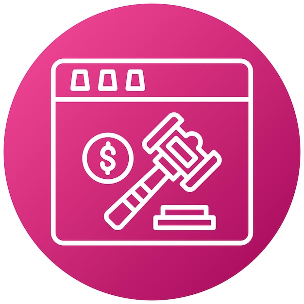 Estilo de icono del sitio web de subasta de diseño vectorial