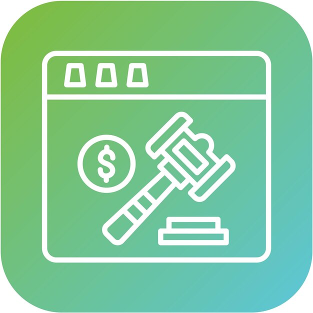 Estilo de icono del sitio web de subasta de diseño vectorial