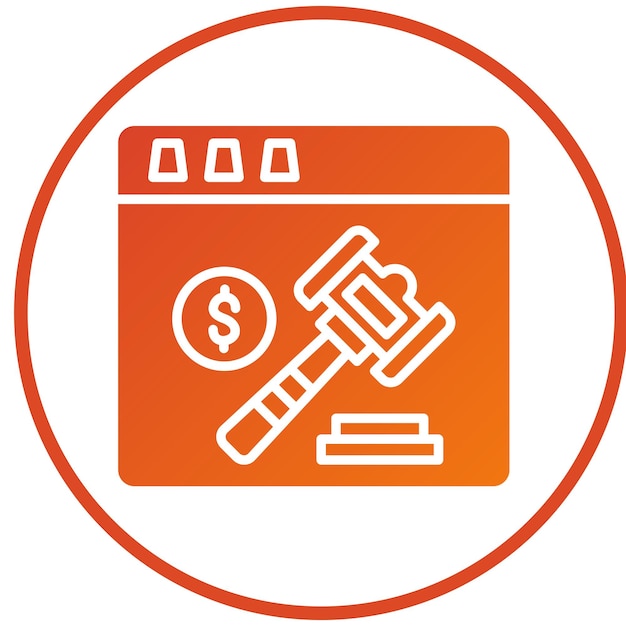 Estilo de icono del sitio web de subasta de diseño vectorial
