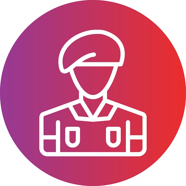 Estilo del icono del soldado del ejército