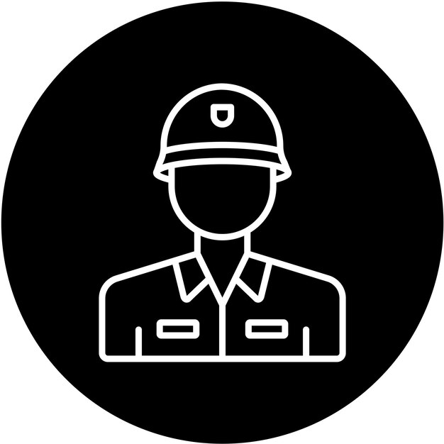 Estilo del icono del soldado del ejército