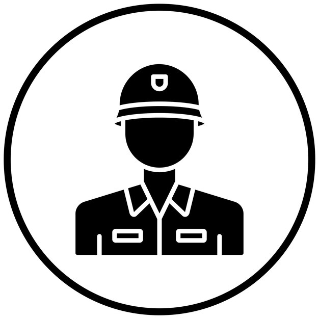 Estilo del icono del soldado del ejército