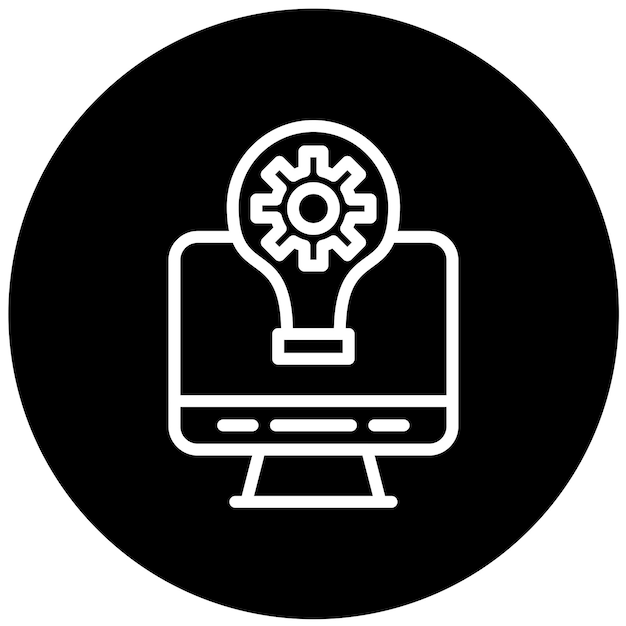 Estilo de icono de la solución de marketing de diseño vectorial