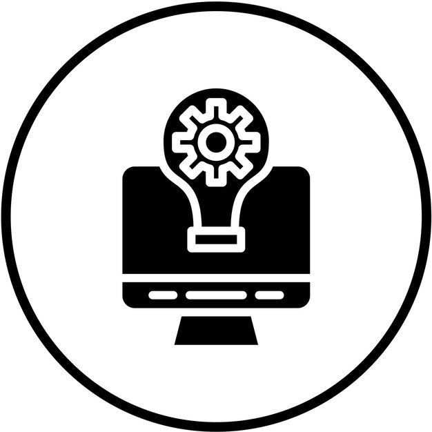 Estilo de icono de la solución de marketing de diseño vectorial