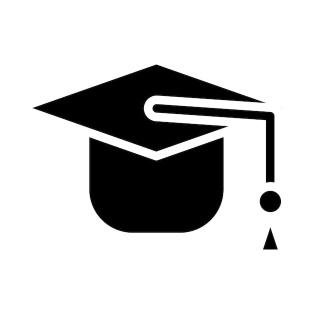 Estilo del icono del sombrero del estudiante de diseño vectorial