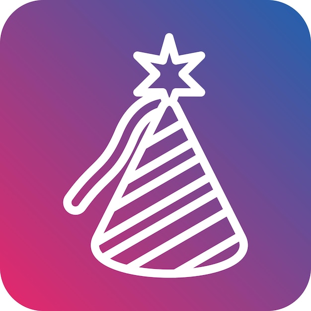 Estilo del icono del sombrero de la fiesta
