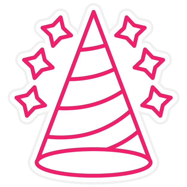 Estilo del icono del sombrero de la fiesta