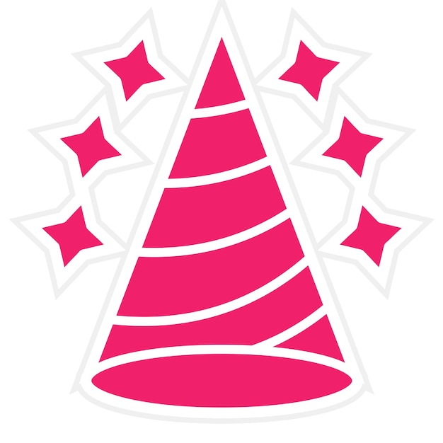 Estilo del icono del sombrero de la fiesta