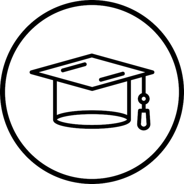 Estilo del icono del sombrero de graduado