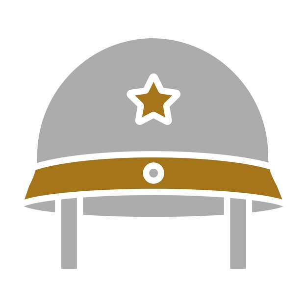 Vector estilo del icono del sombrero militar