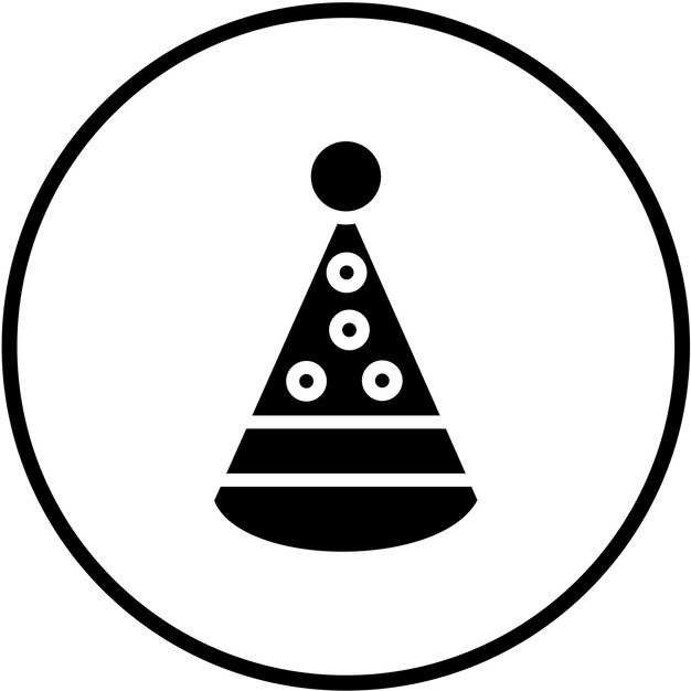 Estilo del icono del sombrero de la parte de diseño vectorial