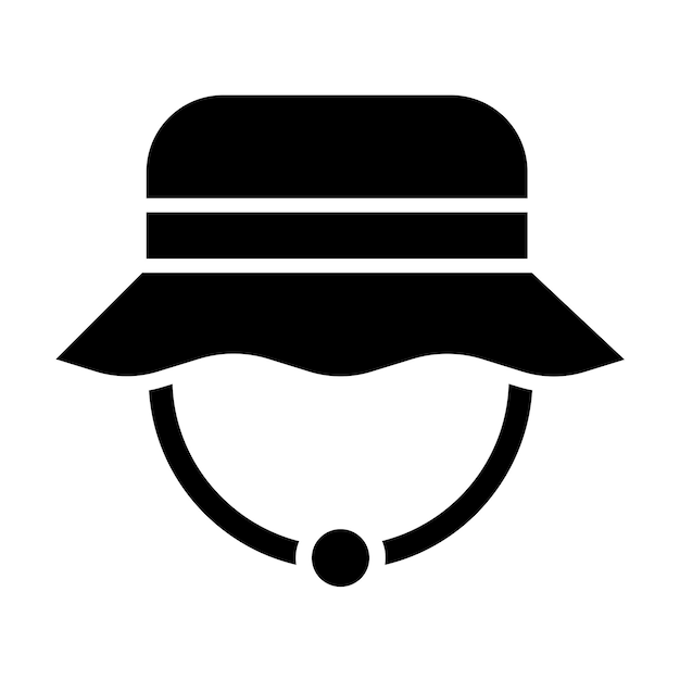 Estilo del icono del sombrero de pesca de diseño vectorial
