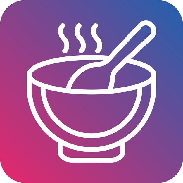 Estilo del icono de la sopa de diseño vectorial