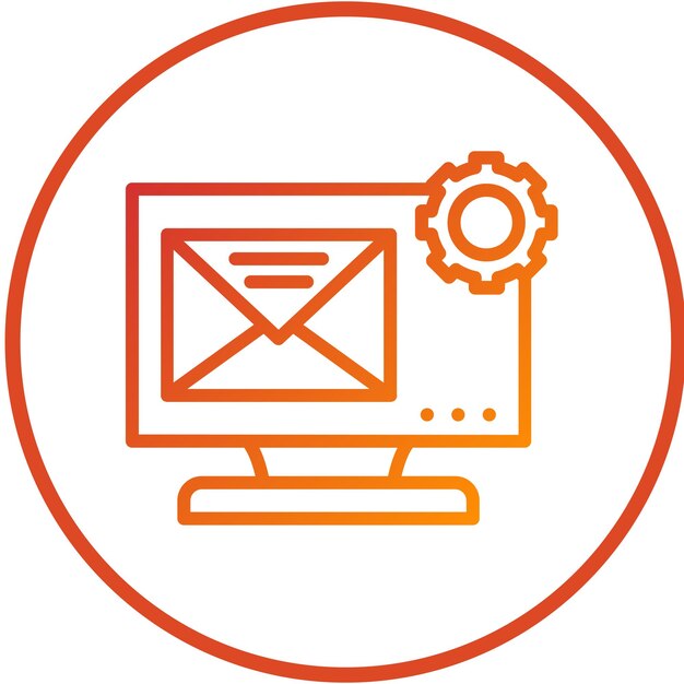 Estilo de icono de soporte de correo electrónico de diseño vectorial