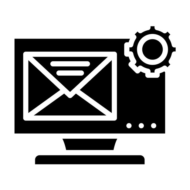 Estilo de icono de soporte de correo electrónico de diseño vectorial